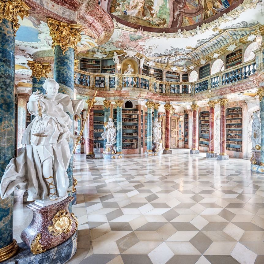 Kloster Wiblingen, Innenansicht, Bibliothekssaal 