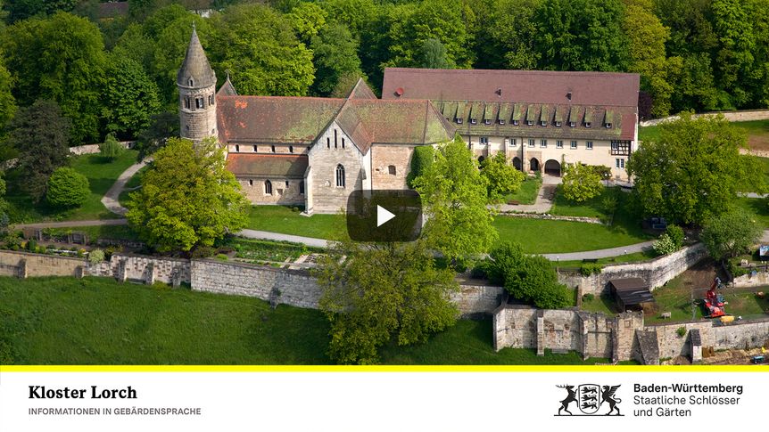 Startbildschirm des Filmes "Kloster Lorch: Informationen in Gebärdensprache"