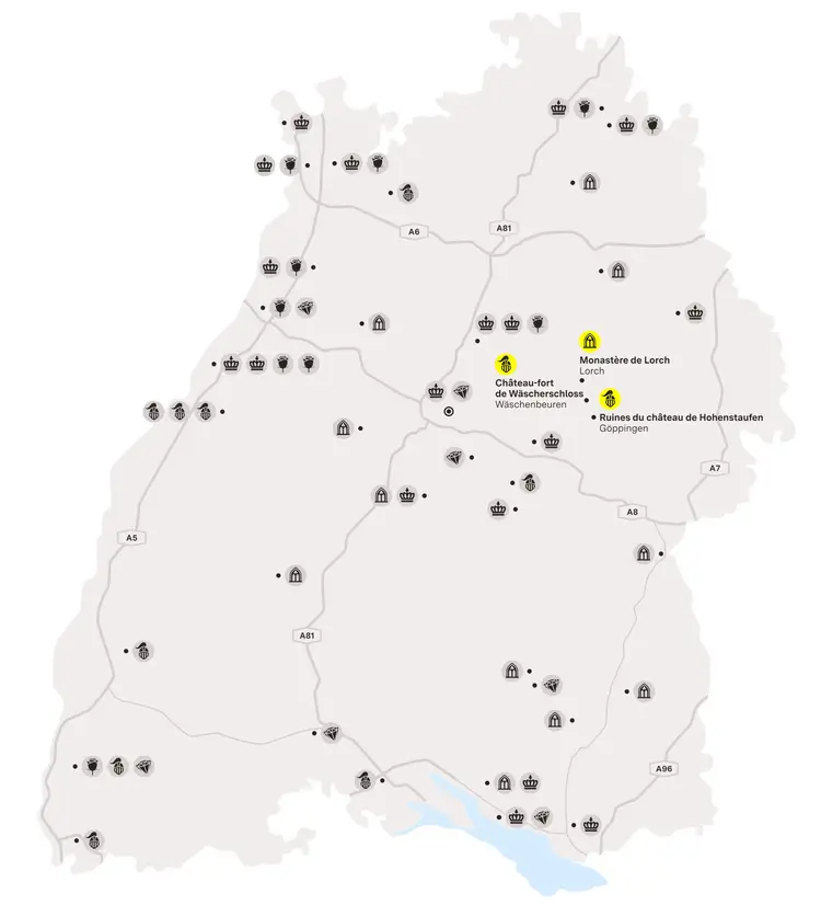 Visuel des Staatliche Schlösser und Gärten Baden-Württemberg, Illustration JUNG:Kommunikation Ostalb et Göppingen