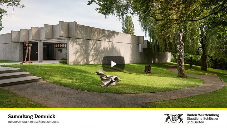 Startbildschirm des Filmes "Sammlung Domnick: Informationen in Gebärdensprache"