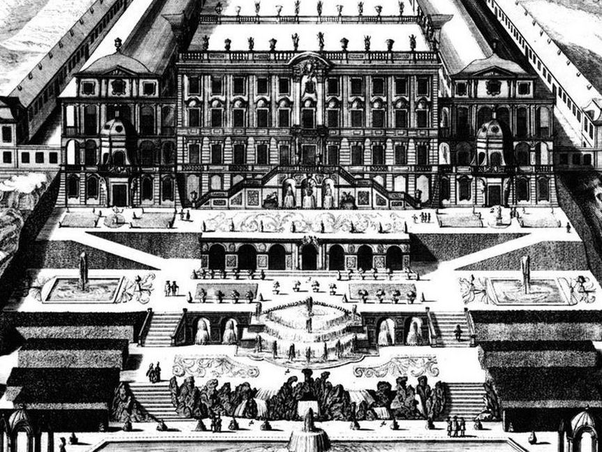 Residenzschloss Ludwigsburg, Kupferstich um 1709 nach Johann Friedrich Nette