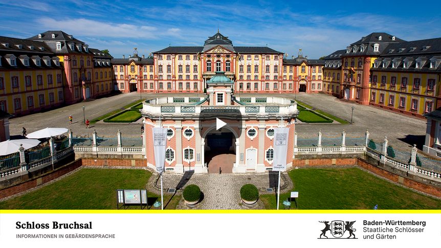 Startbildschirm des Filmes "Schloss Bruchsal: Informationen in Gebärdensprache"