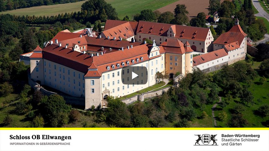 Startbildschirm des Filmes "Schloss ob Ellwangen: Informationen in Gebärdensprache"