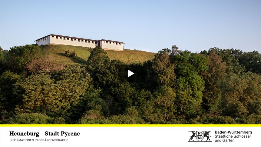 Startbildschirm des Filmes "Heuneburg - Stadt Pyrene: Informationen in Gebärdensprache"